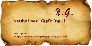 Neuheiser Gyöngyi névjegykártya